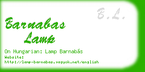 barnabas lamp business card